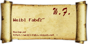 Weibl Fabó névjegykártya